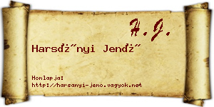 Harsányi Jenő névjegykártya